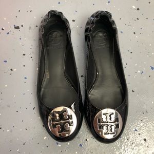 Tory Burch Black Patent Reva size 6